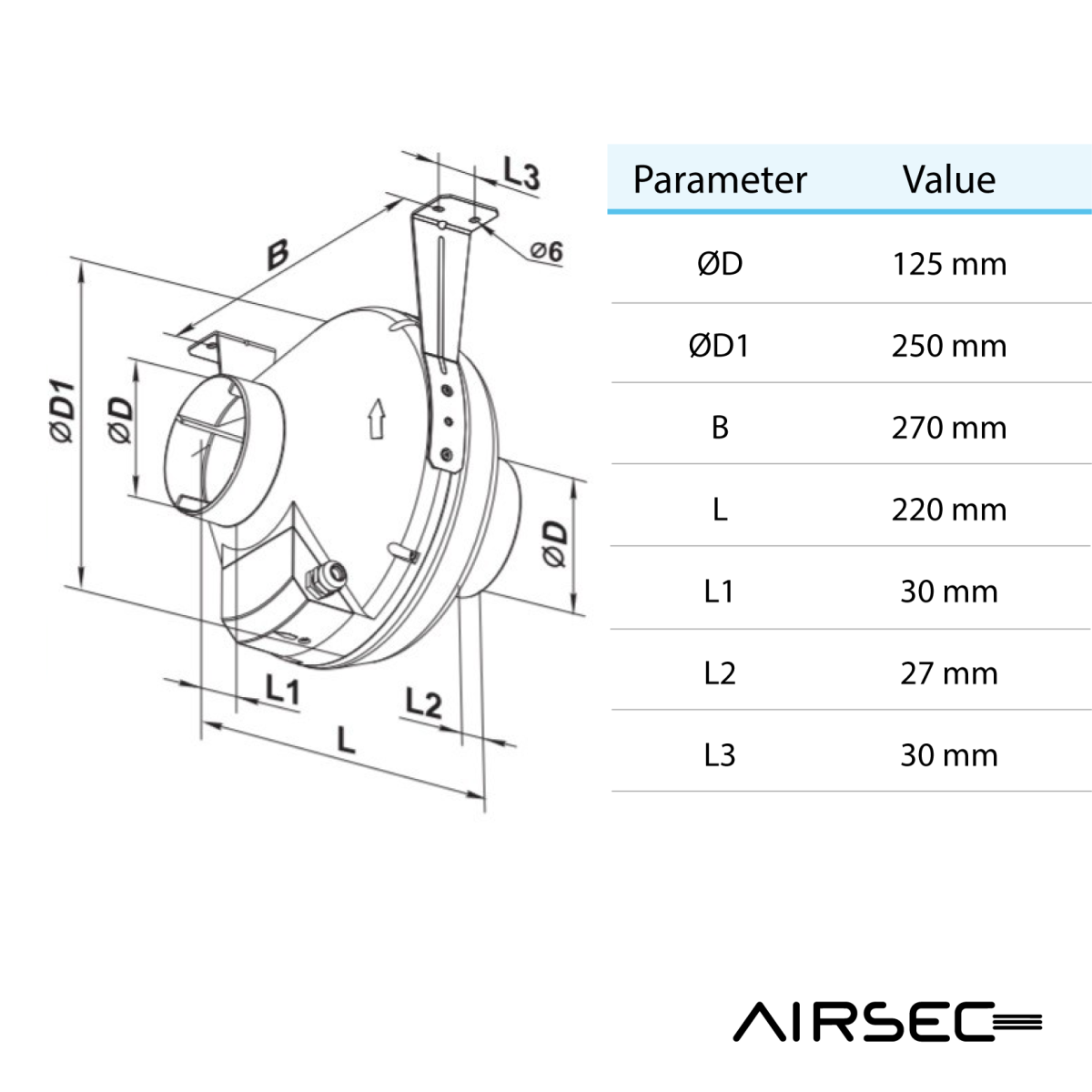 Kanavapuhallin Airsec VK EC 125 - Image 4