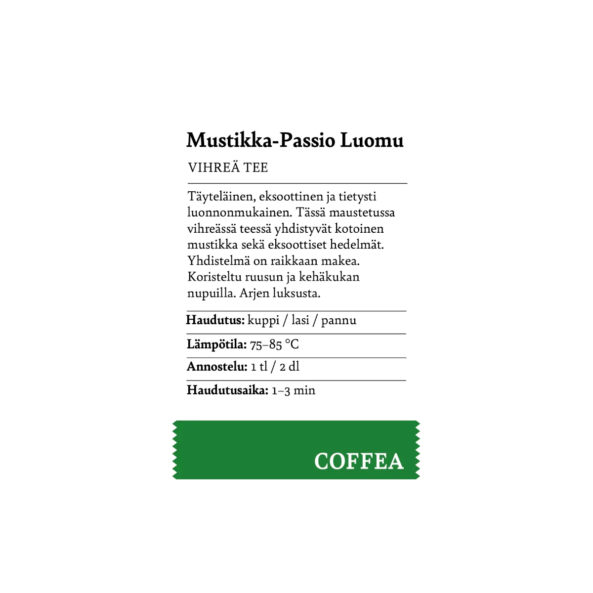 Mustikka-passio vihreä tee luomu - Image 2